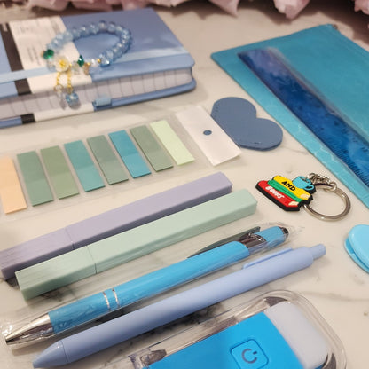 Blue bookish gift bundle with curated literary treasures